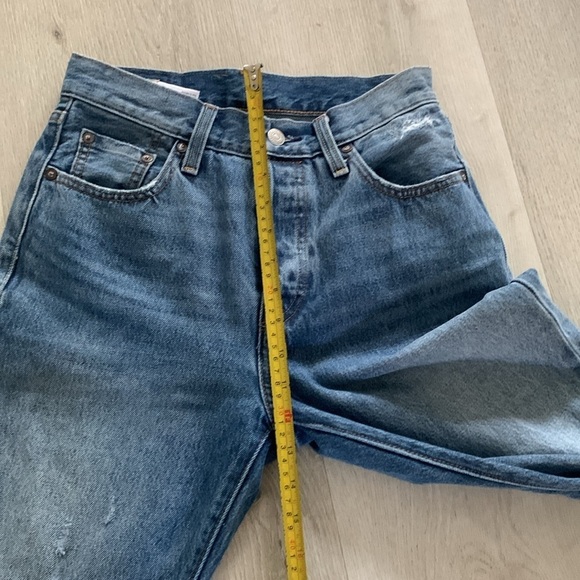 Levi’s 501 Ripped distressed buttons fly jeans high waist medium wash size 25‎ - Picture 13 of 16
